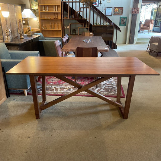 MCM Style Wood Wood Dining Table with X Base C DINING TABLES