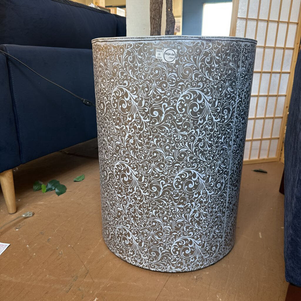 Silver Tone Metal Drum Side