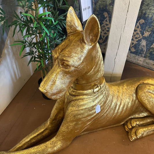 Gold Leaf Great Dane Statue (Left)