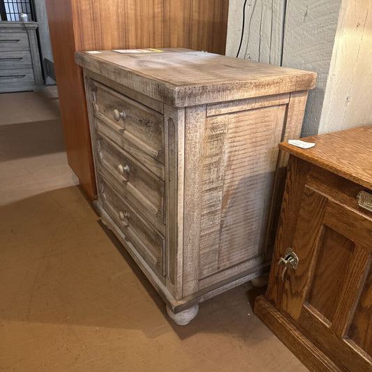 Rustic 3 Drawer Nightstand