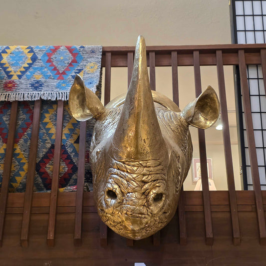 Gold Rhino Head