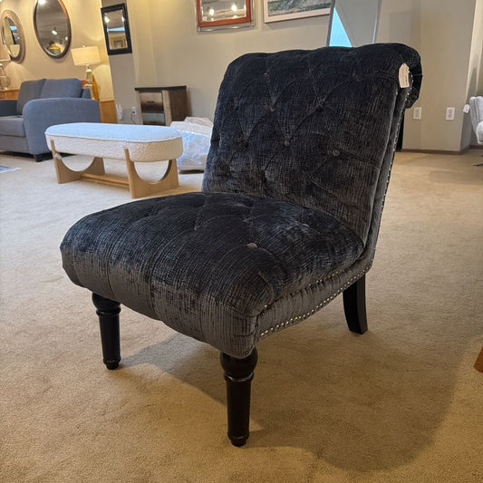 Armless Accent Chair Dark Grey