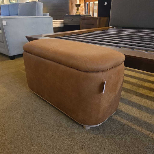 Leather 32" Storage Ottoman