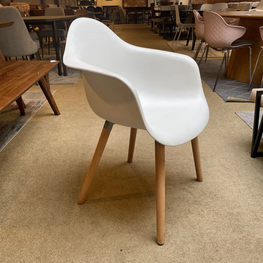 White Acrylic Shell Arm Chair