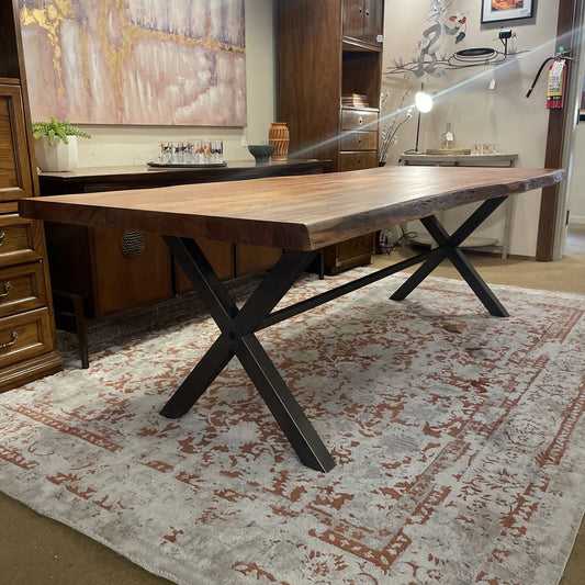 Live Edge Trestle Table 98"