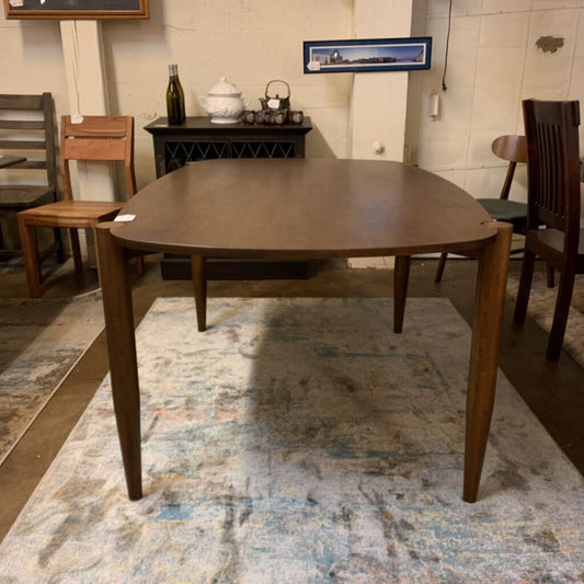 Euro Walnut Mid-Century Modern Dining Table