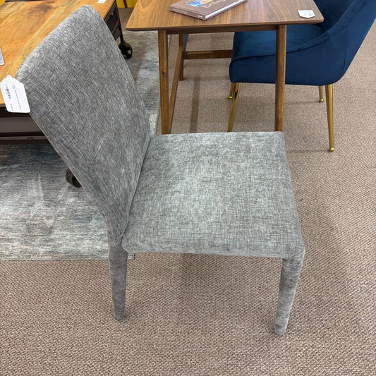Fully Upholstered Pewter Dining Chair