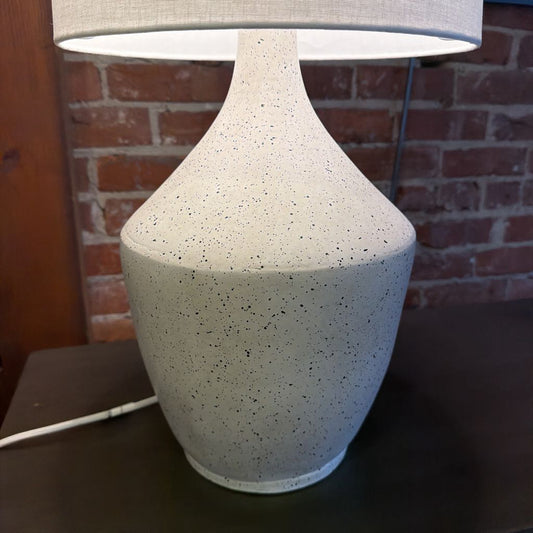 White w Black Speckle Urn Style Large Table Lamp