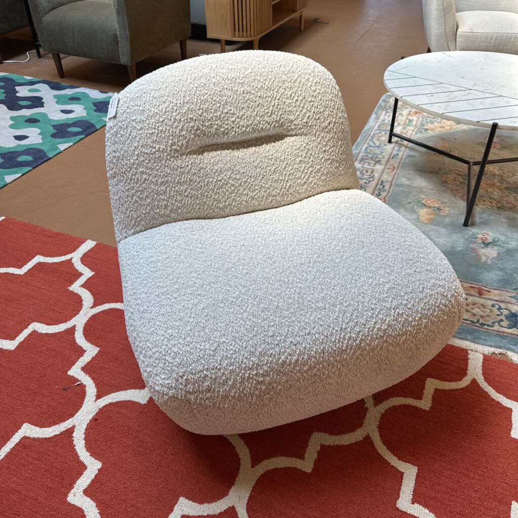 Beige Swivel Lounge Chair