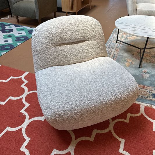 Beige Swivel Lounge Chair