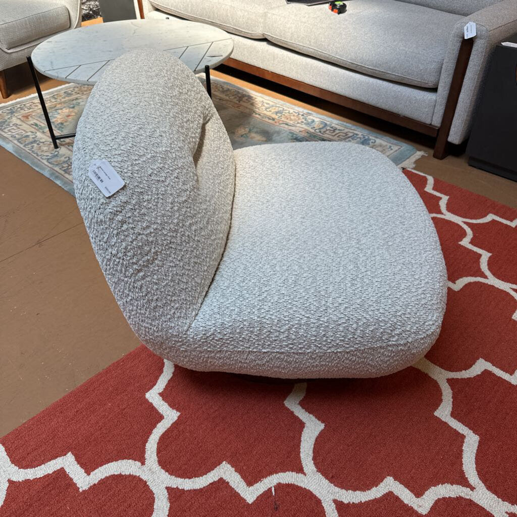 Beige Swivel Lounge Chair