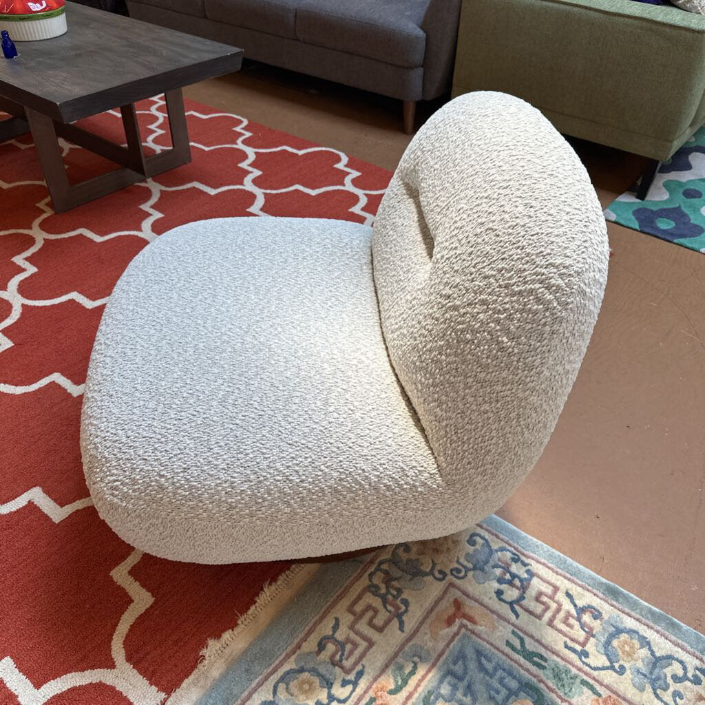 Beige Swivel Lounge Chair