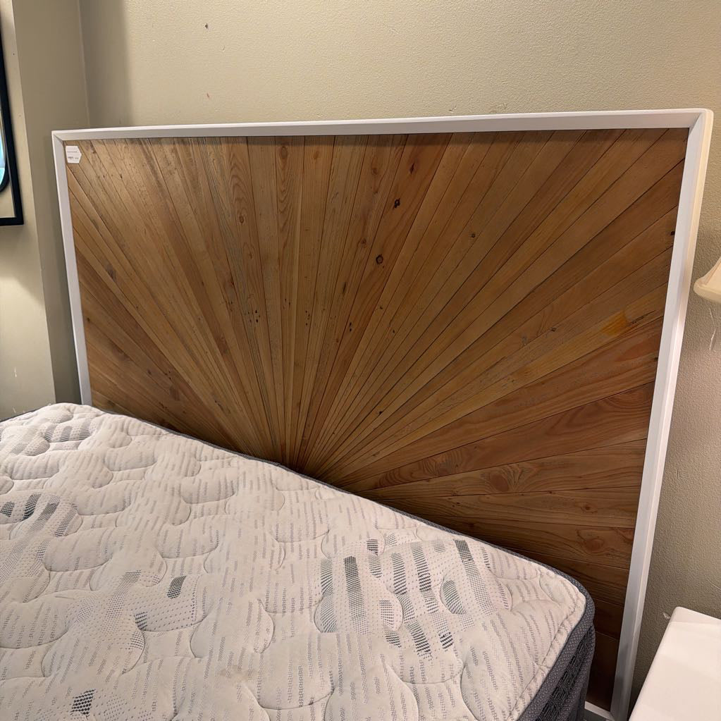 White Pattern Front Queen Bed