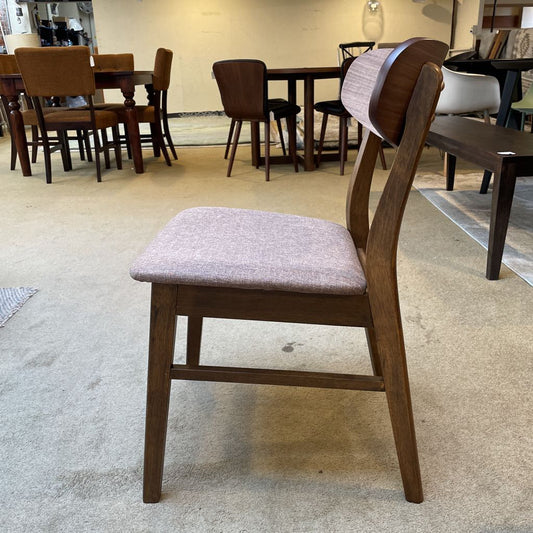 Brown Padded Walnut Dining Chair