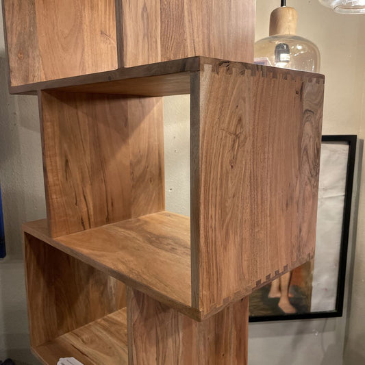 Natural Acacia 6 Cube Shelf