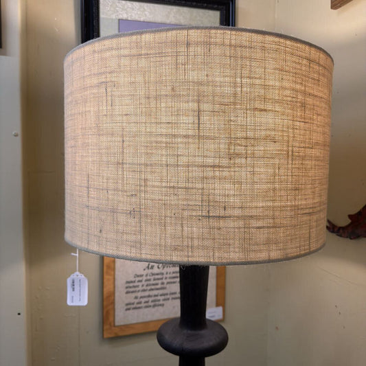 Black Wood Turned Floor Lamp