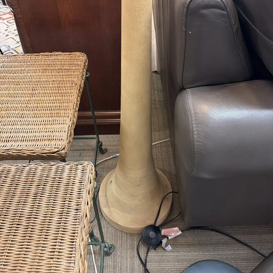 Natural Wood Tapered Floor Lamp