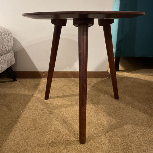 Round Walnut Side Table C SIDE TABLES
