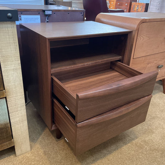 Walnut Two Drawer Nightstand C NIGHTSTANDS