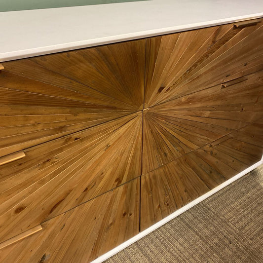 White Pattern Front Dresser