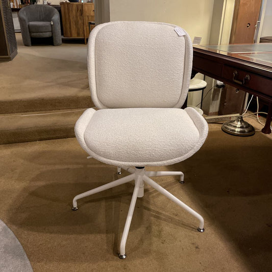 White Boucle Office Chair