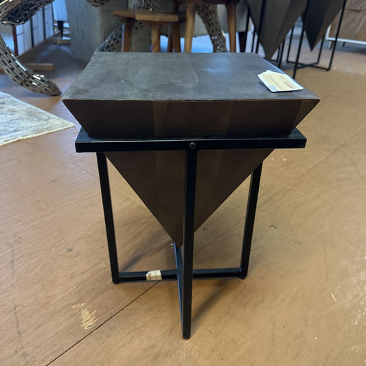 Small Grey Triangle Cube End Table C SIDE TABLES