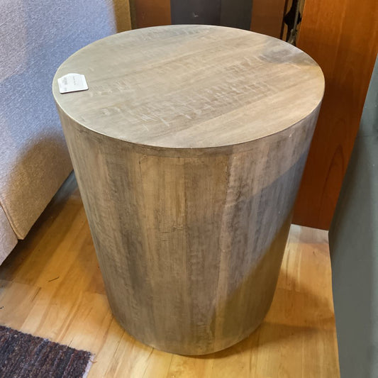 Drum End Table Gray
