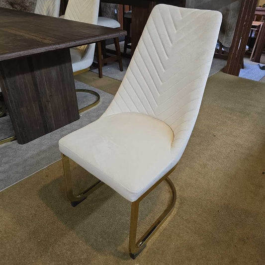 Cream Velvet Dining Chair
