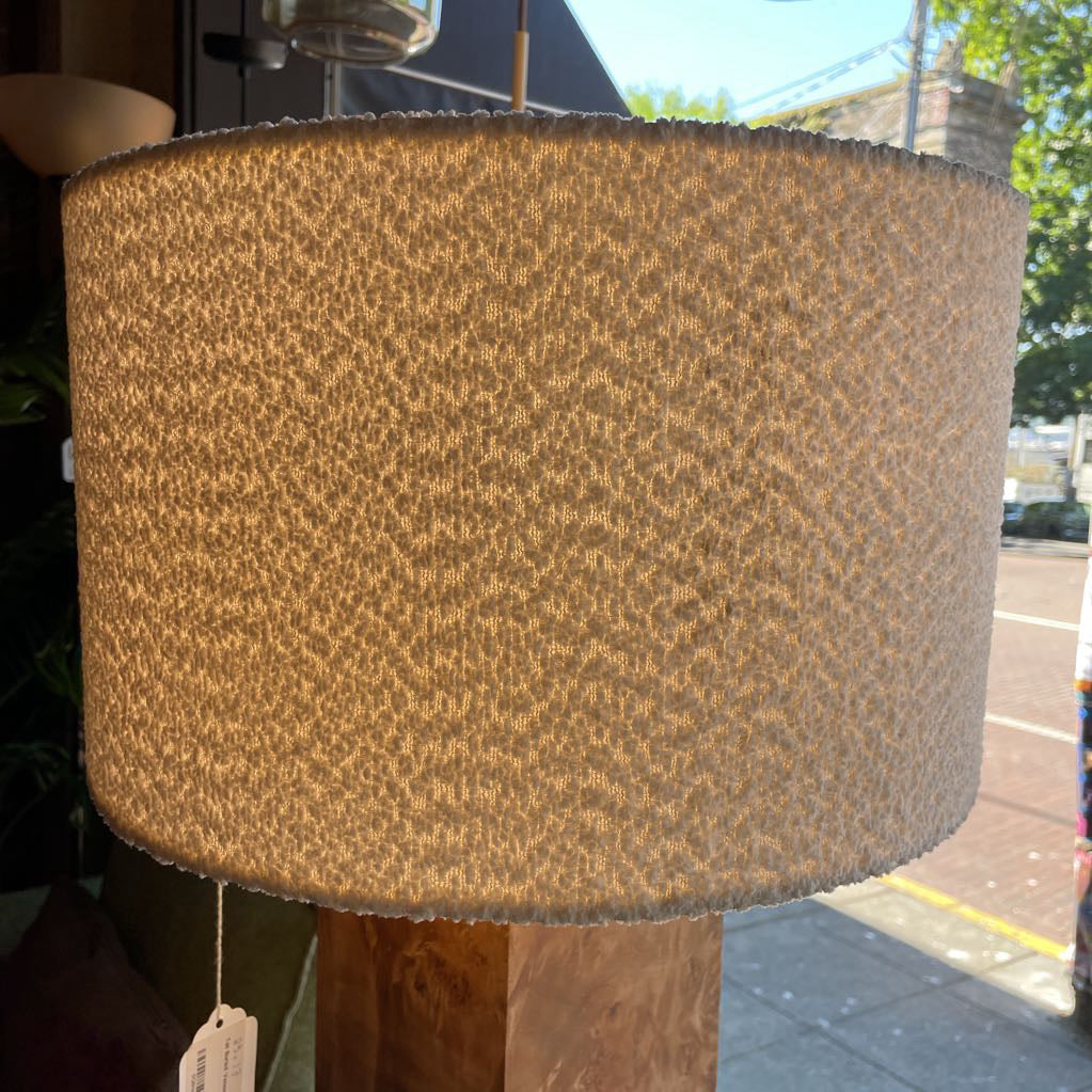 Tall Burled Veneer Table Lamp