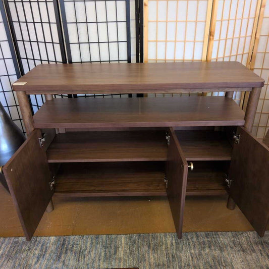 Walnut Open Shelf Sideboard