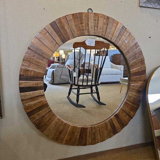 Pattern Wood Frame Mirror