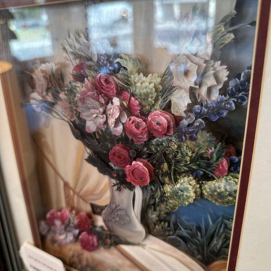 Bouquet of flowers in a decorative setting with a blurred background