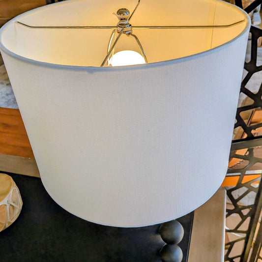 White lampshade on a blurred background