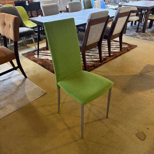 Green Upholstered Metal Leg Dining Chair
