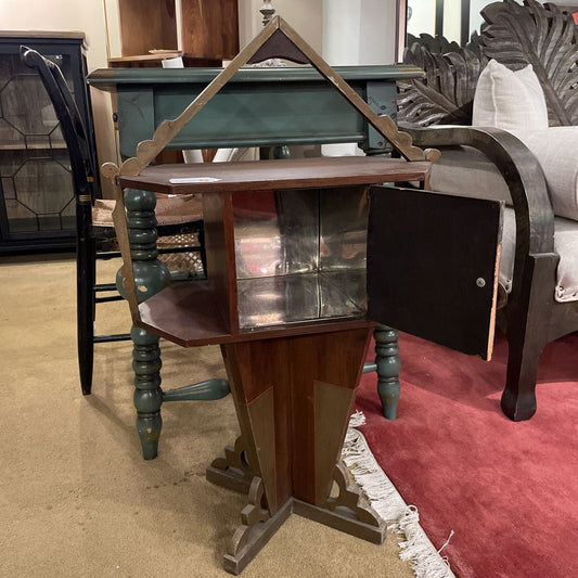 Charming Wood Smoking Table with Shield Design C SIDE TABLES