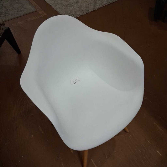 White Plastic Seat Accent Chair