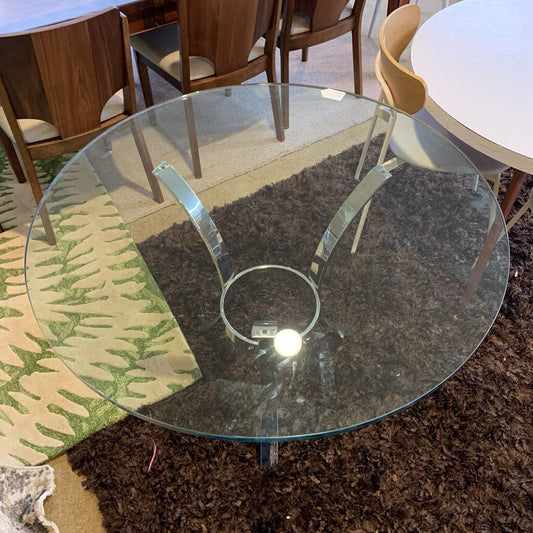 Chrome & Glass Round Dining Table