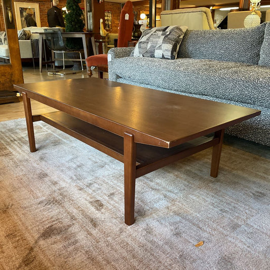 Walnut Rectangular 2 Tier Coffee Table