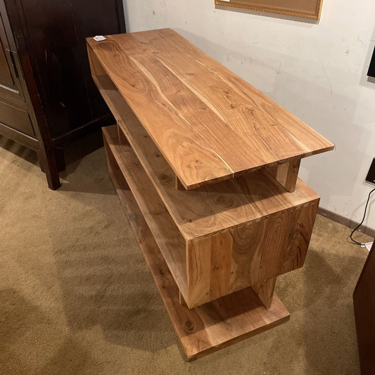 Natural Acacia Cube Console Table C CONSOLE TABLES