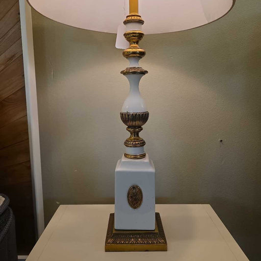 White & Gold Classic Style Table Lamp