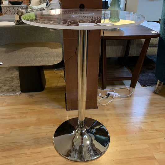 LED Swirl Top Coffee Table(table base does adjust, but with difficulty)