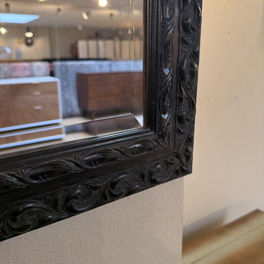 Fancy Carved Black Frame Mirror