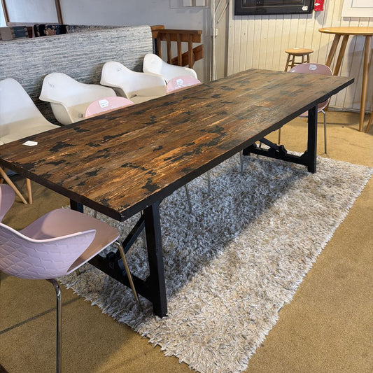 Rustic Wood Trestle Table
