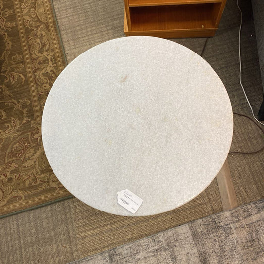 Tringular Base Round Stone Side Table