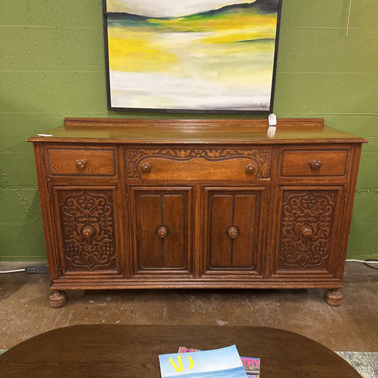 carved oak Thomasville buffet