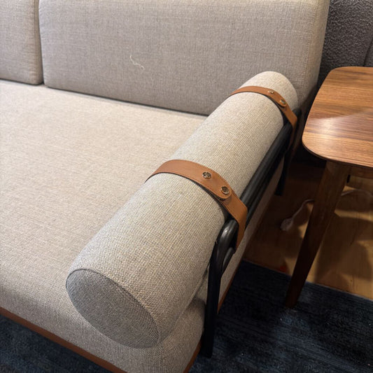 Grey Fabric Day Bed w/ Bolstered Pillow