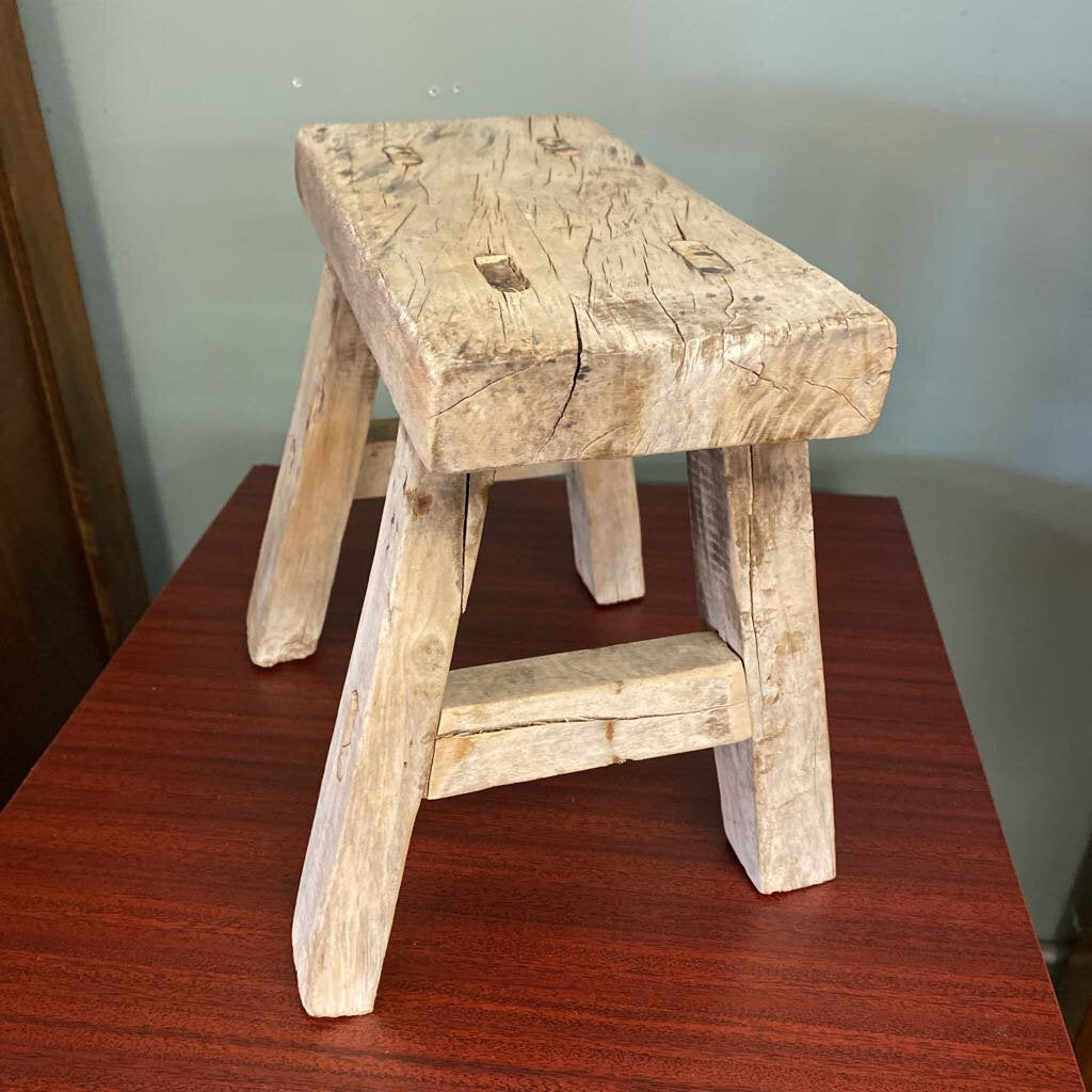 white rustic small stool