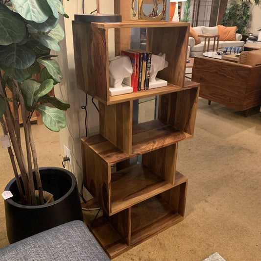 Natural Metro 4 Cube Asymmetric Bookshelf