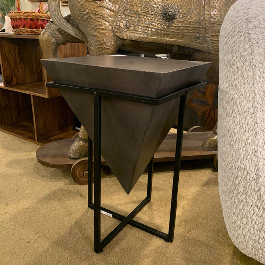 M. Grey Triangle Cube End Table