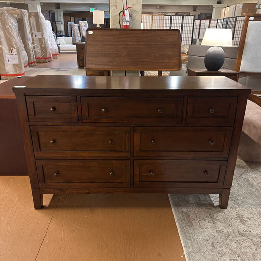 7 drawer dark wood dresser